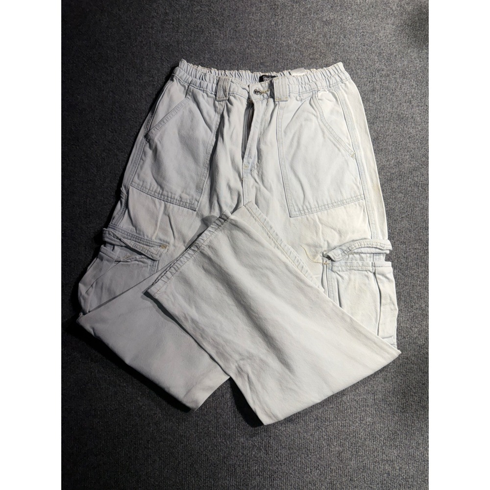 Simple‎ Society Light Wash Cargo Pants Wide Leg Denim 21175-UL Size 9/29